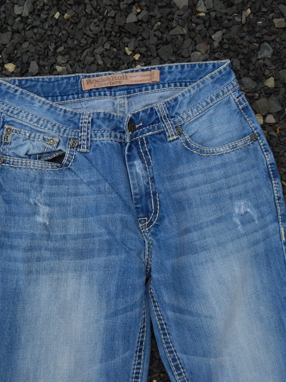 Rock & Roll Cowboy Denim DOuble Barrel Bootcut Jeans Size 33/34